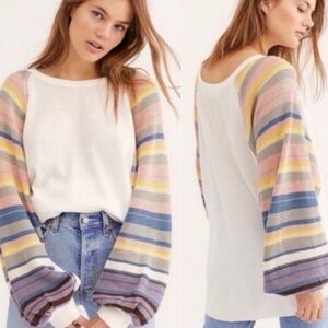 Free people x we the free rainbow dreams knit thermal top